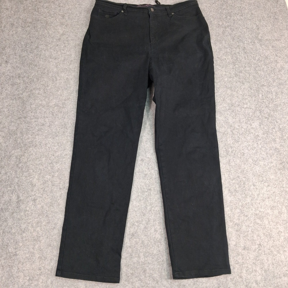 Gloria Vanderbilt Jeans Womens 14 Black Amanda Straight Leg High Rise Stretch